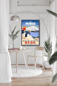 Retro plakát Retro plakát Norvégia sí