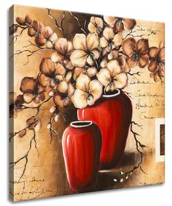 Gario Vászonkép Orchidea piros vázában Méret: 50 x 40 cm