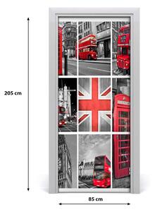 Poszter tapéta ajtóra Collage London 85x205