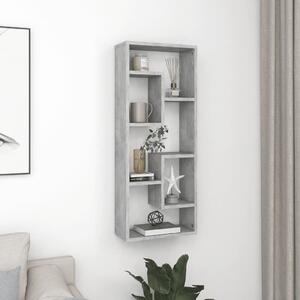 Betonszürke szerelt fa fali polc 36 x 16 x 90 cm