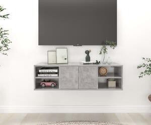 Betonszürke szerelt fa fali polc 102 x 30 x 29 cm