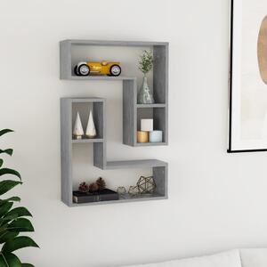 2 db betonszürke szerelt fa fali polc 50 x 15 x 50 cm
