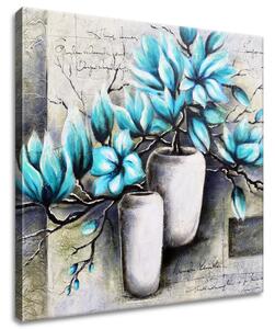Gario Vászonkép Kék magnóliák vázákban Méret: 60 x 40 cm