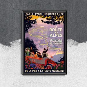Retro plakát Retro plakát La Route des Alpes Lyon