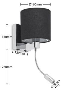 Lucande - Brinja Flex Fali Lámpa Black/Chrome - Lampemesteren