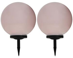 2 db napelemes kültéri LED gömblámpa 40 cm RGB