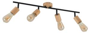 Lindby - Magniva 4 Mennyezeti Lámpa Wood/Black - Lampemesteren