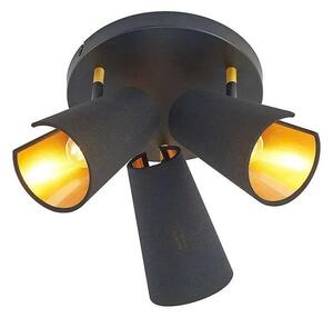 Lindby - Zylindro 3 Mennyezeti Lámpa Black/Gold - Lampemesteren