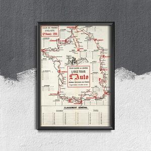 Poszter képek Poszter képek Tour de France térkép poszter