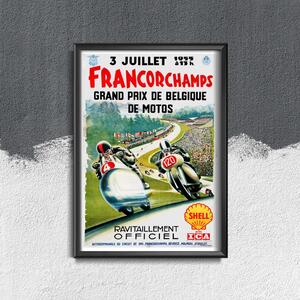 Retro plakát Retro plakát Francorchamps Grand Prix de Belgique