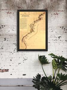 Retro plakát Retro plakát Térképek felfedezései East Coast USA