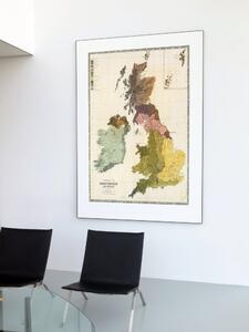 Retro plakát Retro plakát Nagy-Britannia és Írország régi térképe