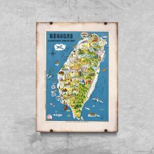 Poszter Poszter Tajvan képi térképe