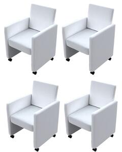 4 db fehér műbőr étkezőszék