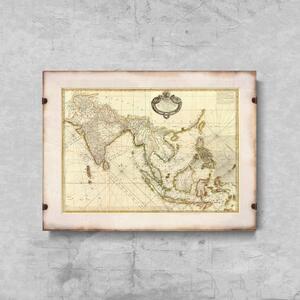 Retro plakát Retro plakát Délkelet-Ázsia régi térképe