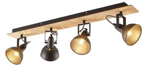 Lindby - Aylis 4 Mennyezeti Lámpa Black/Wood - Lampemesteren