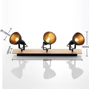 Lindby - Aylis 3 Mennyezeti Lámpa Black/Wood - Lampemesteren