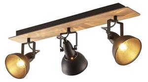 Lindby - Aylis 3 Mennyezeti Lámpa Black/Wood - Lampemesteren