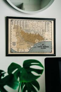 Plakát Plakát Régi térkép Santa Barbara Kaliforniában