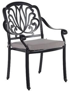 Fekete kerti szék négydarabos szettben ANCONA