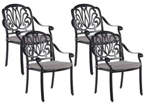 Fekete kerti szék négydarabos szettben ANCONA