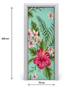 Ajtó tapéta Hawaii virágok 75x205 cm