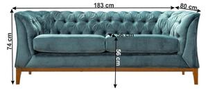 POWEL 2 személyes kék szövet kanapé