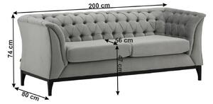 POWEL szürke szövet kanapé