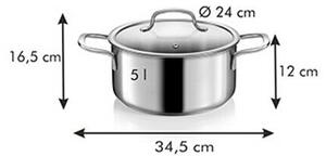 Tescoma OPTIMA Lábas fedővel ø 24 cm, 5.0 l