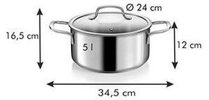 Tescoma OPTIMA Lábas fedővel ø 24 cm, 5.0 l