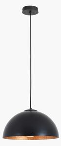Lord fekete függőlámpa rézszínű részletekkel, 35 cm - CustomForm