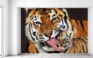 Fotótapéta Tigris és kis tigris Anyag: Öntapadó, Méretek: 200 x 135 cm