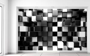 Gario Fotótapéta Fekete-fehér kockák Anyag: Öntapadó, Méret: 412 x 248 cm