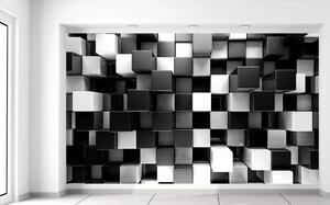 Gario Fotótapéta Fekete-fehér kockák Anyag: Öntapadó, Méret: 402 x 240 cm