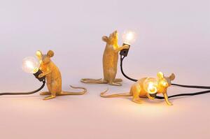 Seletti - Mouse Lamp Mac Sitting Asztali Lámpa Gold - Lampemesteren