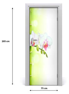 Ajtóposzter öntapadós Orchidea és bambusz 75x205 cm