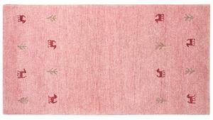 Rózsaszín gabbeh gyapjúszőnyeg 80 x 150 cm YULAFI
