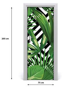 Poszter tapéta ajtóra trópusi levelek 75x205