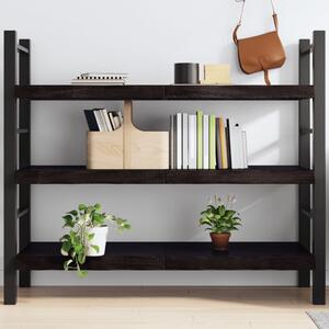 Sötétbarna kezelt tömör tölgyfa fali polc 140 x 60 x (2-6) cm