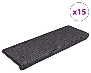 15 db szizál hatású antracitszürke lépcsőszőnyeg 65x21x4 cm