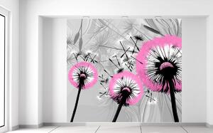 Fotótapéta Gyöngéd rózsaszín pitypangok Anyag: Öntapadó, Méretek: 268 x 240 cm