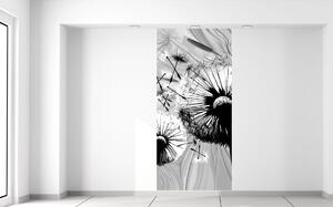 Fotótapéta Gyönyöru feketefehér pitypangok Anyag: Öntapadó, Méretek: 95 x 205 cm