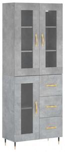 VidaXL betonszürke szerelt fa magasszekrény 69,5 x 34 x 180 cm
