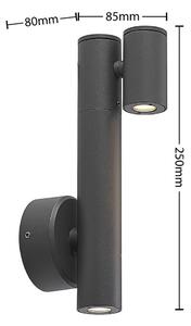 Lucande - Saige 2 LED Kültéri Fali Lámpa Dark Grey - Lampemesteren