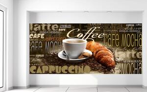 Fotótapéta Finom kávé és croissant Anyag: Öntapadó, Méretek: 536 x 240 cm