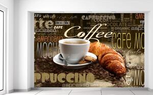 Fotótapéta Finom kávé és croissant Anyag: Öntapadó, Méretek: 200 x 135 cm