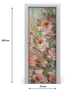 Ajtóposzter öntapadós ajtó Roses 75x205 cm