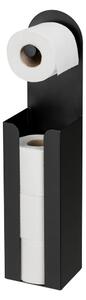 Fekete öntapadós acél WC-papír tartó Agira – Wenko