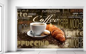 Fotótapéta Finom kávé és croissant Anyag: Öntapadó, Méretek: 402 x 240 cm