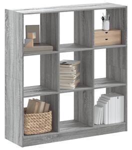 Szürke sonoma színű szerelt fa könyvespolc 102 x 32 x 108 cm